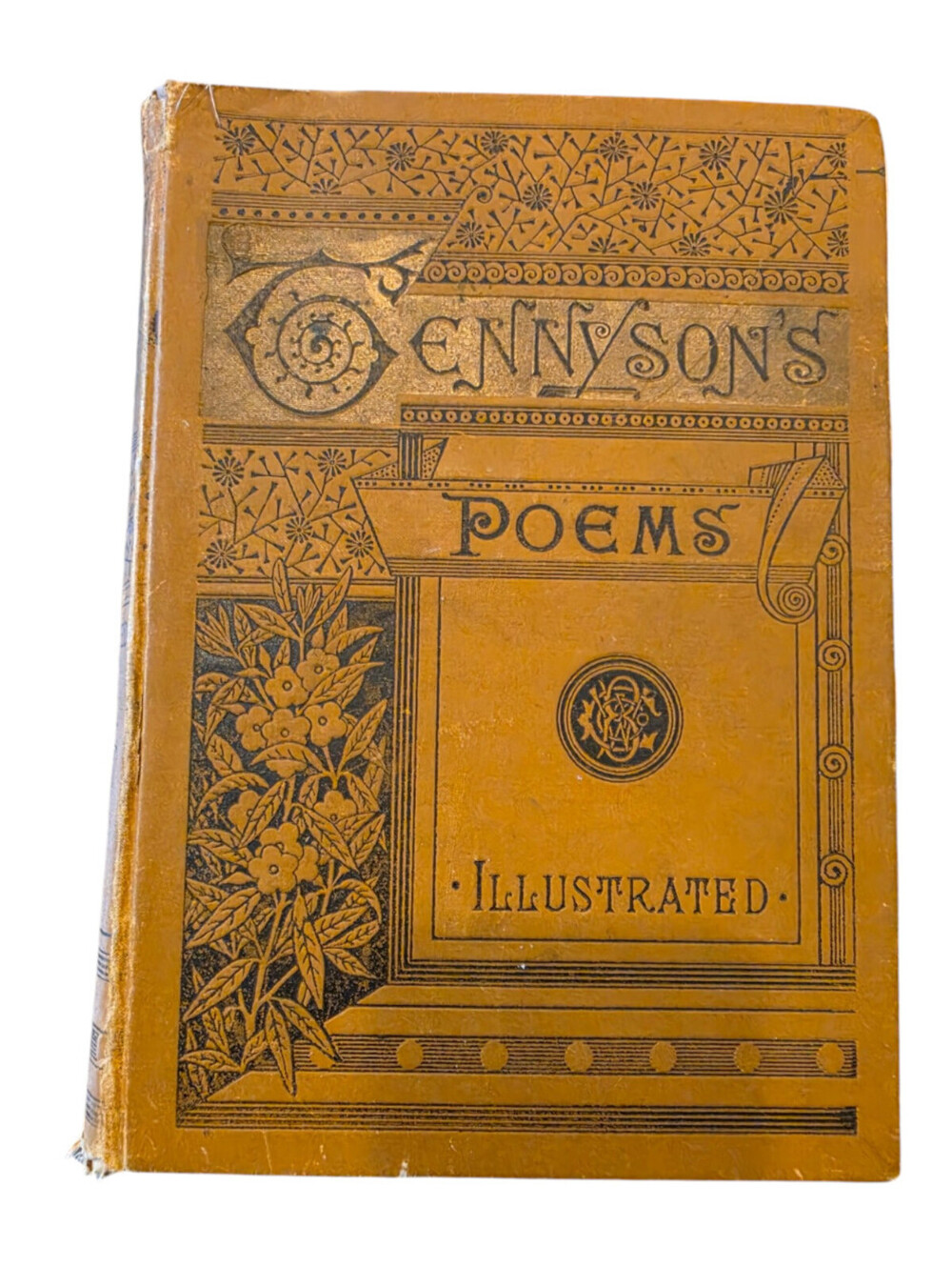 1892 The Poetical Works of Alfred Lord Tennyson Ornate Antique Victorian Gilt
